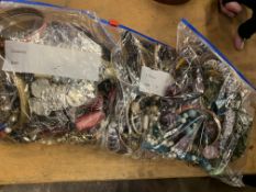 Three bags of costume jewellery