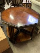 Flame mahogany veneer octagonal nest of tables