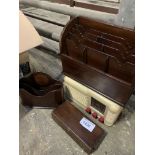Bartons bakelite radio and wooden desk accessories