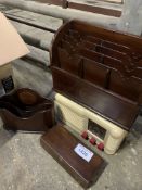 Bartons bakelite radio and wooden desk accessories