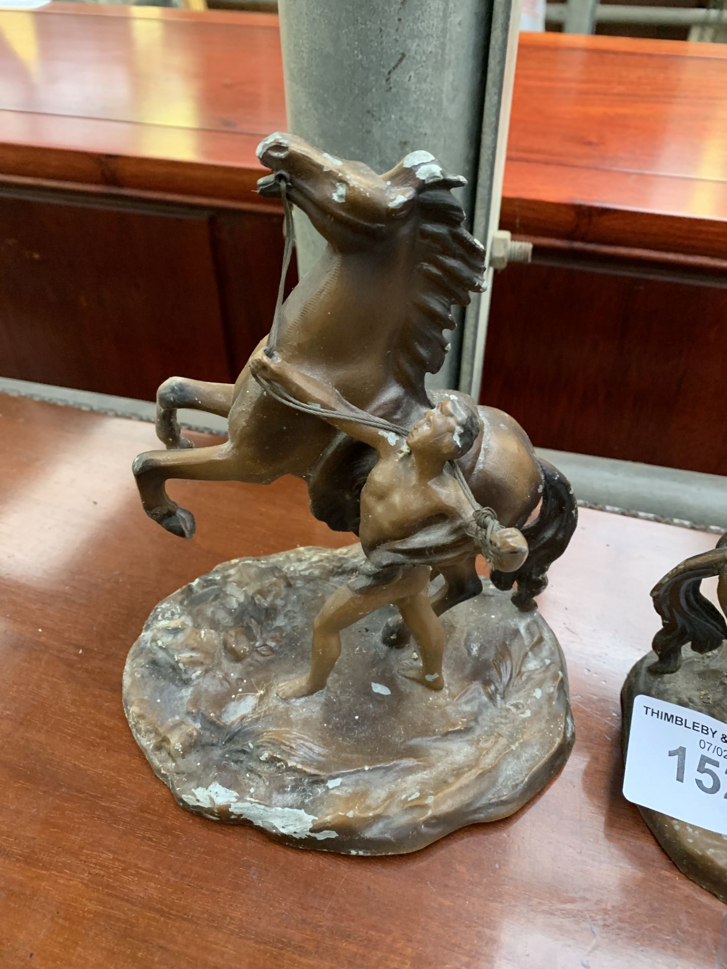 Two horse and gladiator metal figures - Image 3 of 3