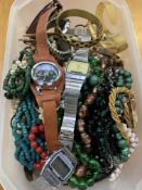 Quantity of costume jewellery and watches