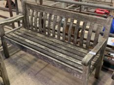 Slatted teak garden bench. This item carries VAT.