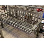 Slatted teak garden bench. This item carries VAT.