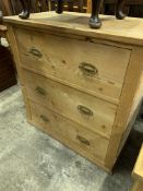 Pine chest of three drawers