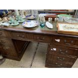 Modern mahogany pedestal desk