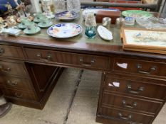 Modern mahogany pedestal desk