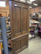 18th century oak corner cabinet.