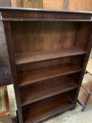 Mahogany veneer open bookcase