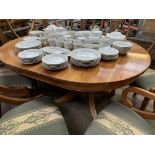 Pine extendable oval dining table