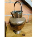 Hammered copper Arts and Crafts style twin spout flagon