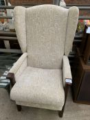 Modern upholstered wingback chair