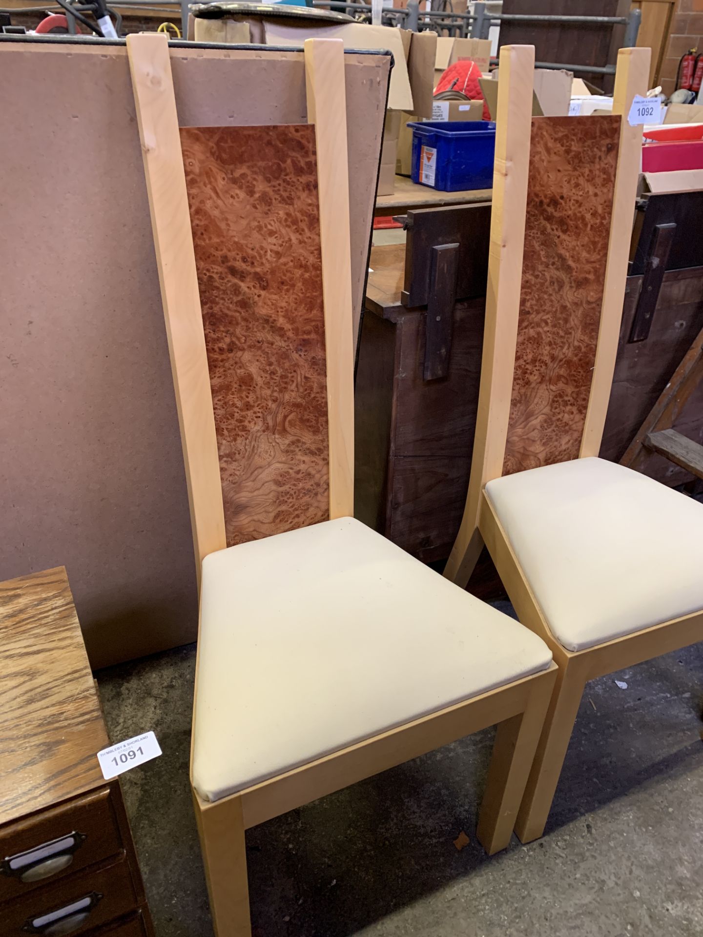 Two contemporary high back dining chairs - Image 2 of 3
