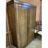 Mahogany double wardrobe.