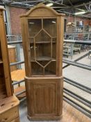 Pine corner cabinet. This item carries VAT.