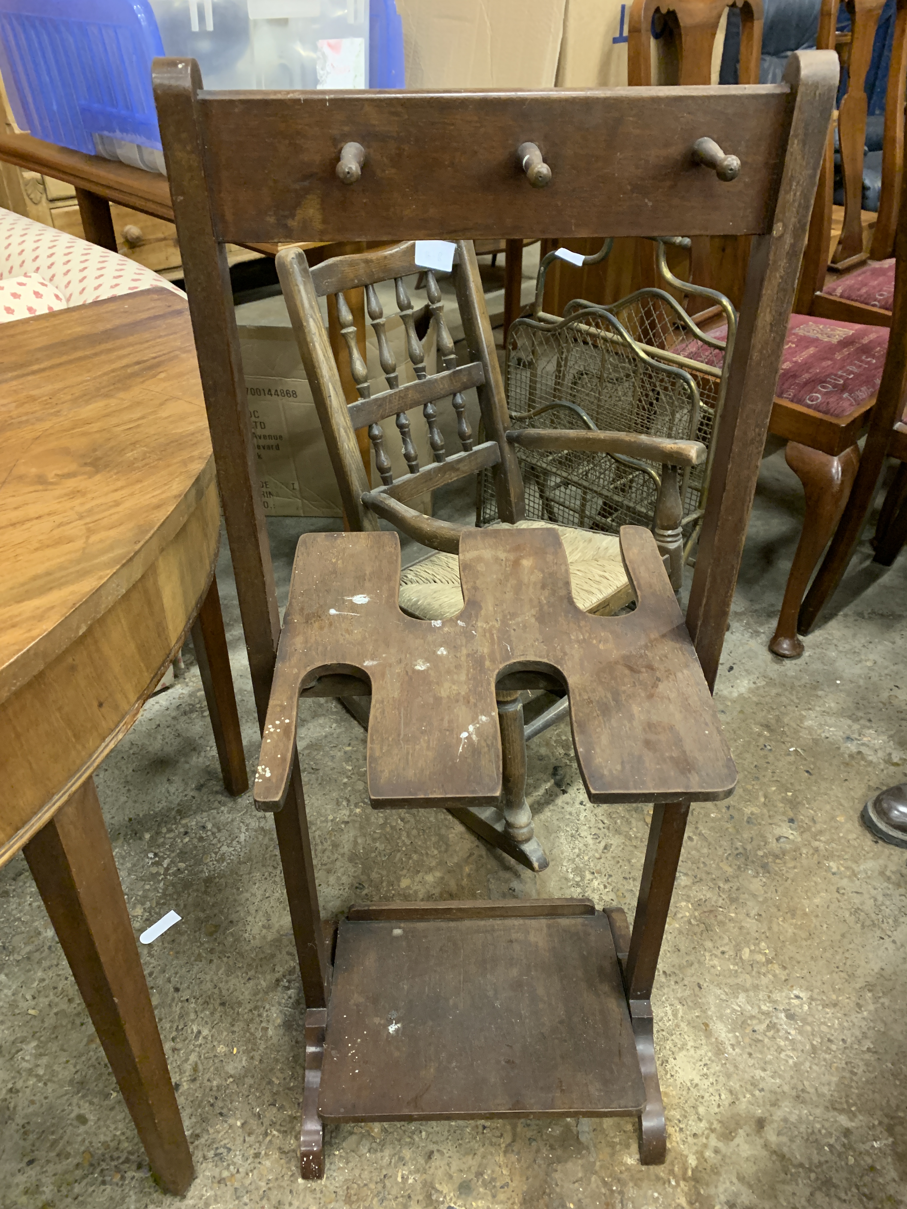 Mahogany boot and shoe stand - Image 2 of 2