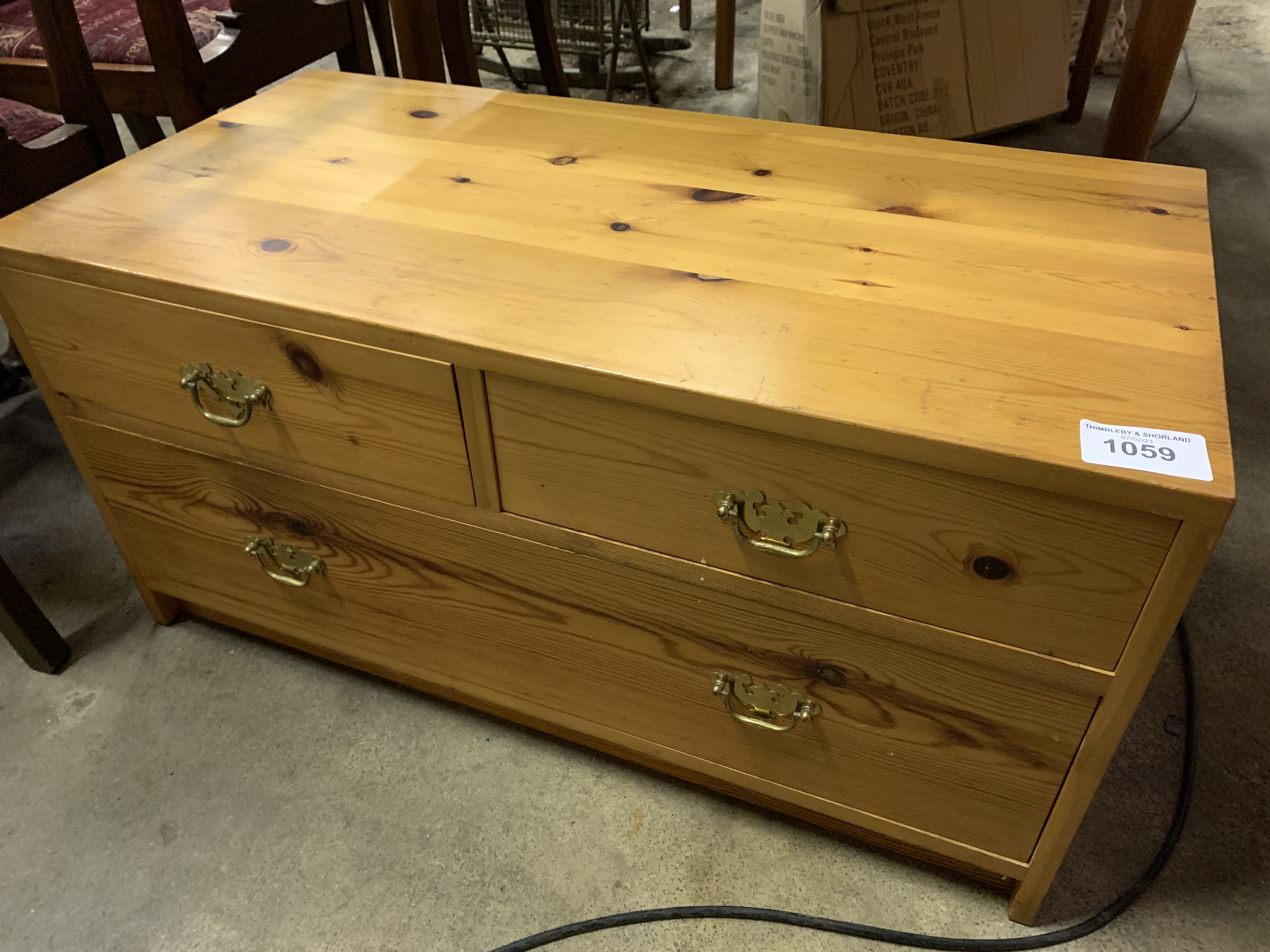 Large pine two over one chest of drawers