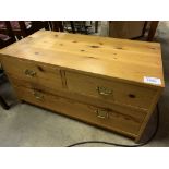 Large pine two over one chest of drawers