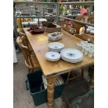 Pine table and four Windsor style chairs