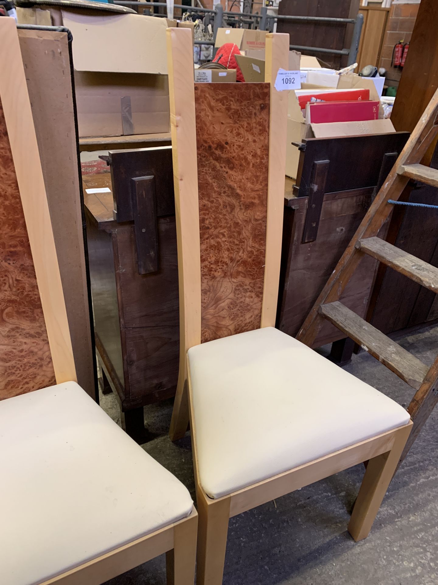 Two contemporary high back dining chairs - Image 3 of 3