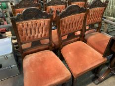 Set of six mahogany framed Victorian dining chairs