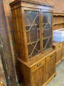 Yew wood veneer bookcase.