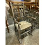 Oak framed child's rocking chair