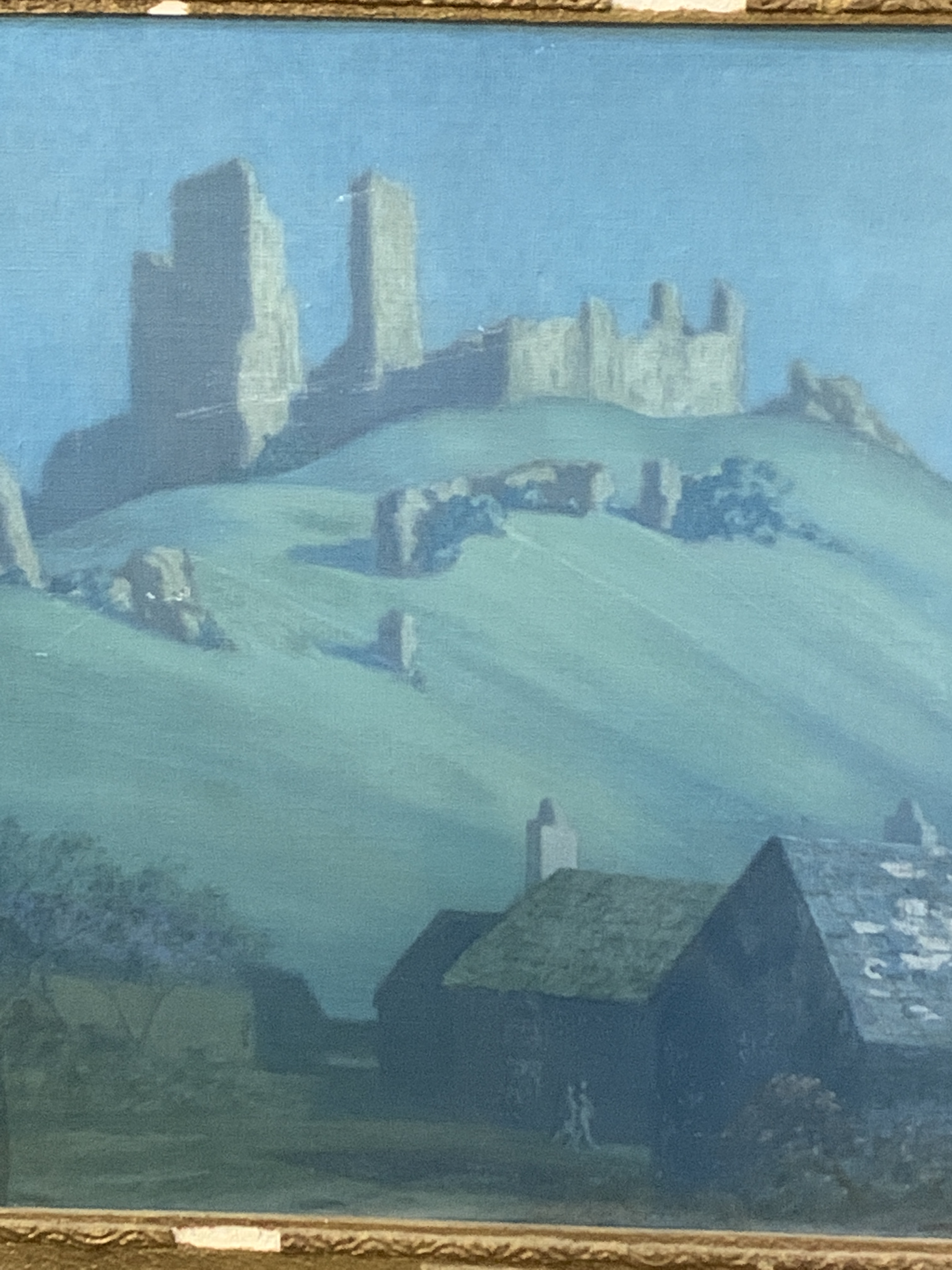 Framed and glazed oil on canvas "Summer Nights at Corfe" by Cyril Whitehead