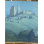 Framed and glazed oil on canvas "Summer Nights at Corfe" by Cyril Whitehead