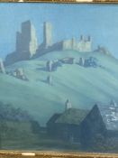 Framed and glazed oil on canvas "Summer Nights at Corfe" by Cyril Whitehead