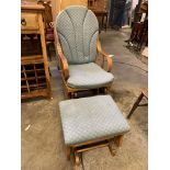Bentwood American-style rocking chair and footstool