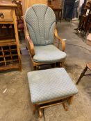 Bentwood American-style rocking chair and footstool