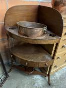 Mahogany corner three tier washstand