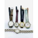 Five various ladies' wrist watches
