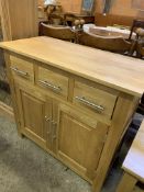 Small laminated oak sideboard