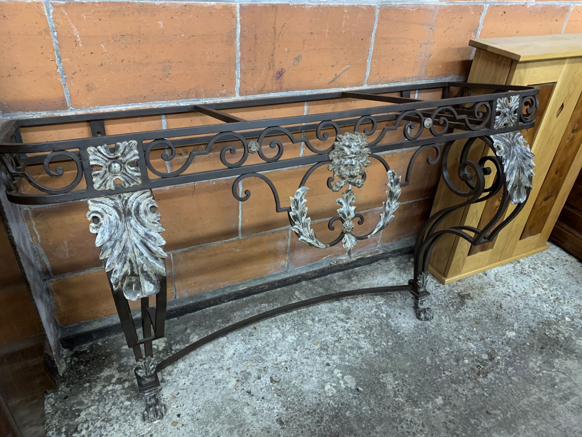 Decorative wrought iron side table base