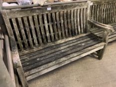 Slatted teak garden bench. This item carries VAT.