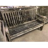 Slatted teak garden bench. This item carries VAT.