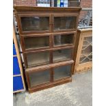 Set of four sectional glazed mixed hardwood bookshelves