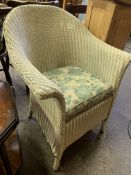 Lloyd Loom cream coloured armchair