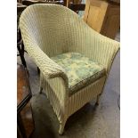 Lloyd Loom cream coloured armchair