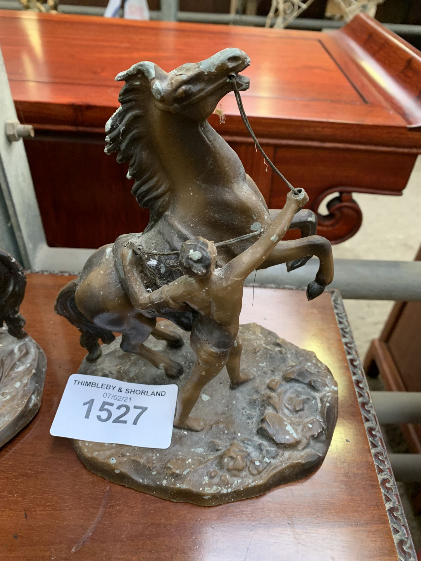 Two horse and gladiator metal figures - Image 2 of 3