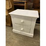 White painted pine bedside chest
