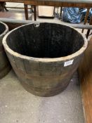 Half barrel planter. This item carries VAT.