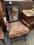 American style rocking chair and a mahogany hall chair