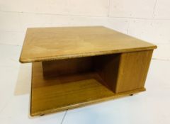 Teak low table with open storage