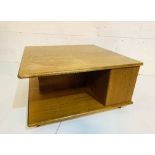 Teak low table with open storage