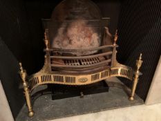 Regency style brass and cast iron fire grate