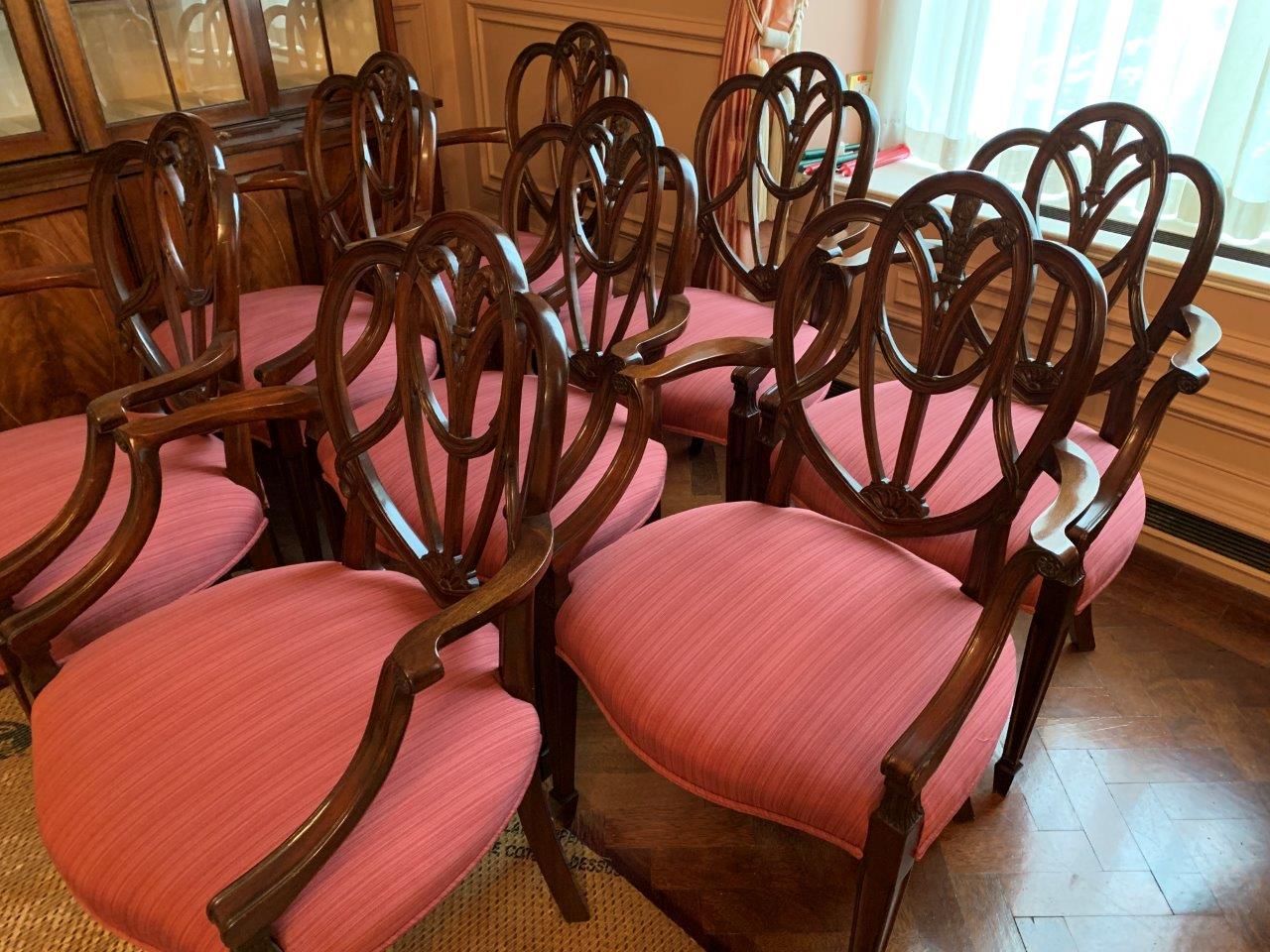 Set of 8 mahogany dining elbow chairs - Image 4 of 7