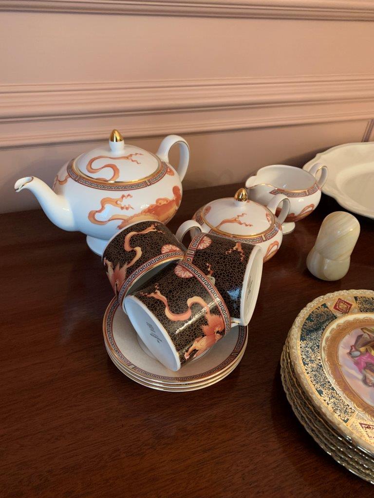 Part Wedgwood 'Dynasty' tea set; Tiffany & Co. 'Mirage' side plates and cups; and other. - Image 3 of 4